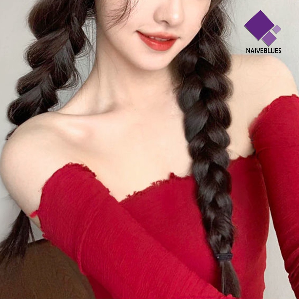 &lt; Naiveblues &gt; 1pasang Wig Wanita Mudah Dipakai Nyaman Alat Makeup Sutra Tinggi Lucu