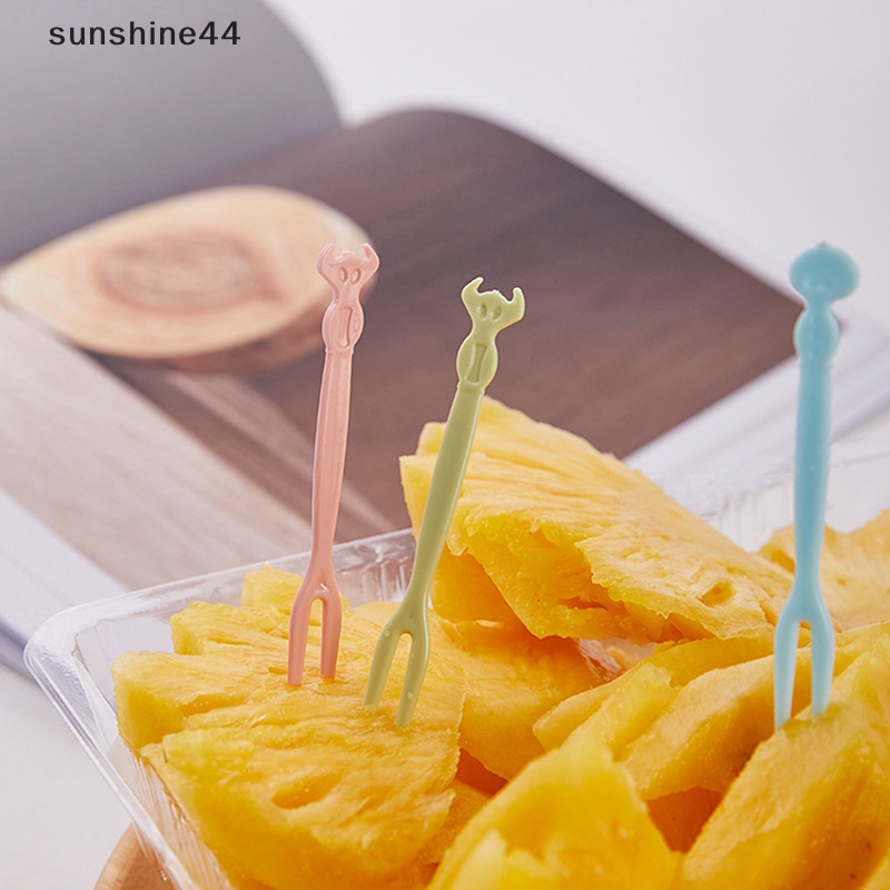 Sunshine 50pcs Mini Makanan Anak Buah Picks Garpu Lunch Box Aksesori Dekorasi Alat ID