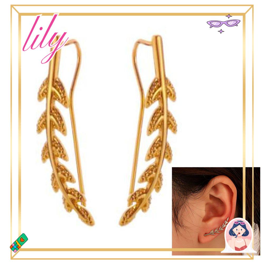 Anting LILY Star Pesta Warna Emas Zirkon Tindik Stud