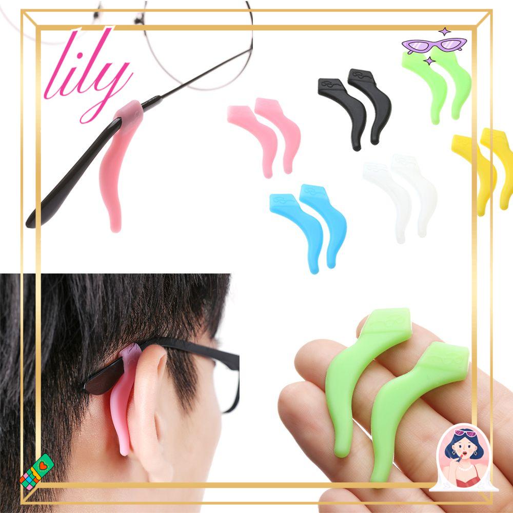 Lily 2pasang Kait Telinga Kacamata Outdoor Hook Grips Eyeglasses Anti Slip Lembut Ear Hook