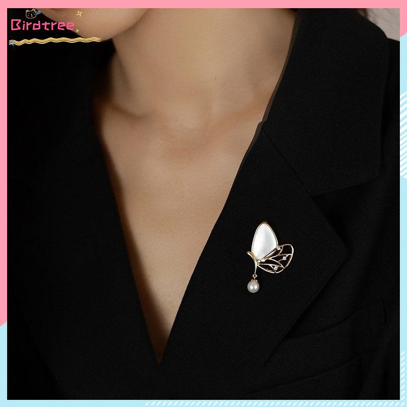 [Readystock❤️COD]Bros kupu-kupu Pin Mutiara Aksesori Peniti Jas Wanita- BS