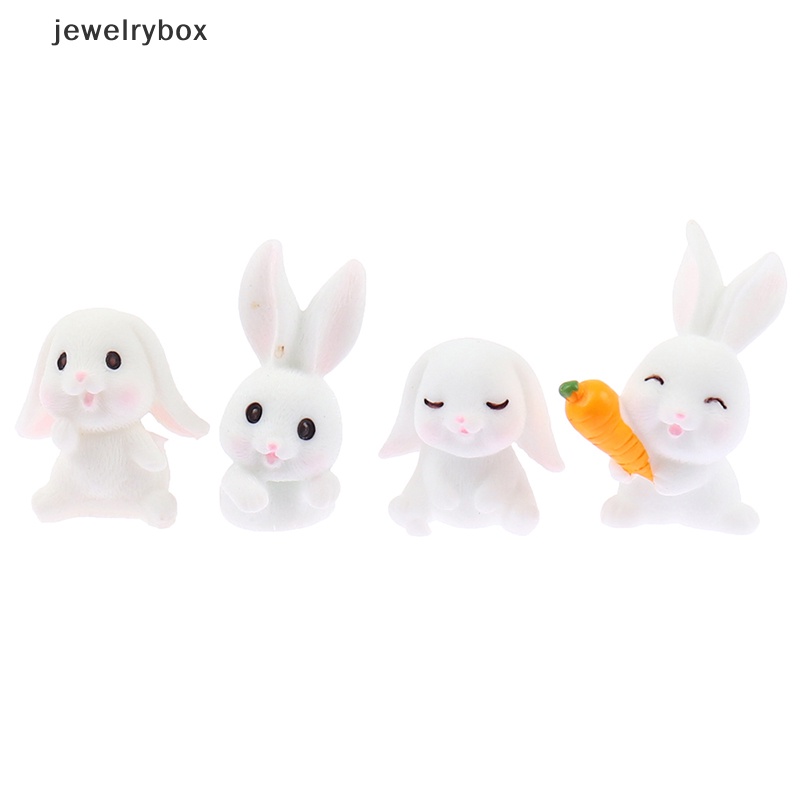 [jewelrybox] 6pcs Easter Rabbit Carrot Miniatur Dekorasi Taman Mini Bunny Paskah Dekorasi Kue Butik