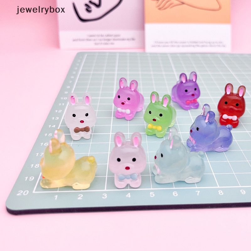 [jewelrybox] 2pcs Mini Lumionus Dasi Kelinci Ornamen Kartun Lucu Resin Dekorasi Rumah Mobil Butik
