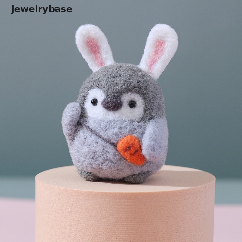 [jewelrybase] Unfinished Felt Kit Pinguin Wol Felt Kit Paket DIY Handmade Mainan Boneka Butik