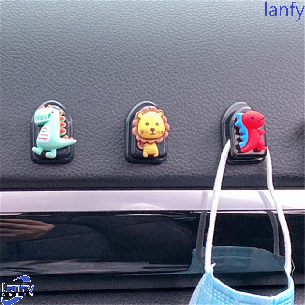 LANFY Cute Car Interior Mini Home Wall Decorations Car Seat Back Hook Creative Sticky Hook Cartoon Multifunctional Door Hanging