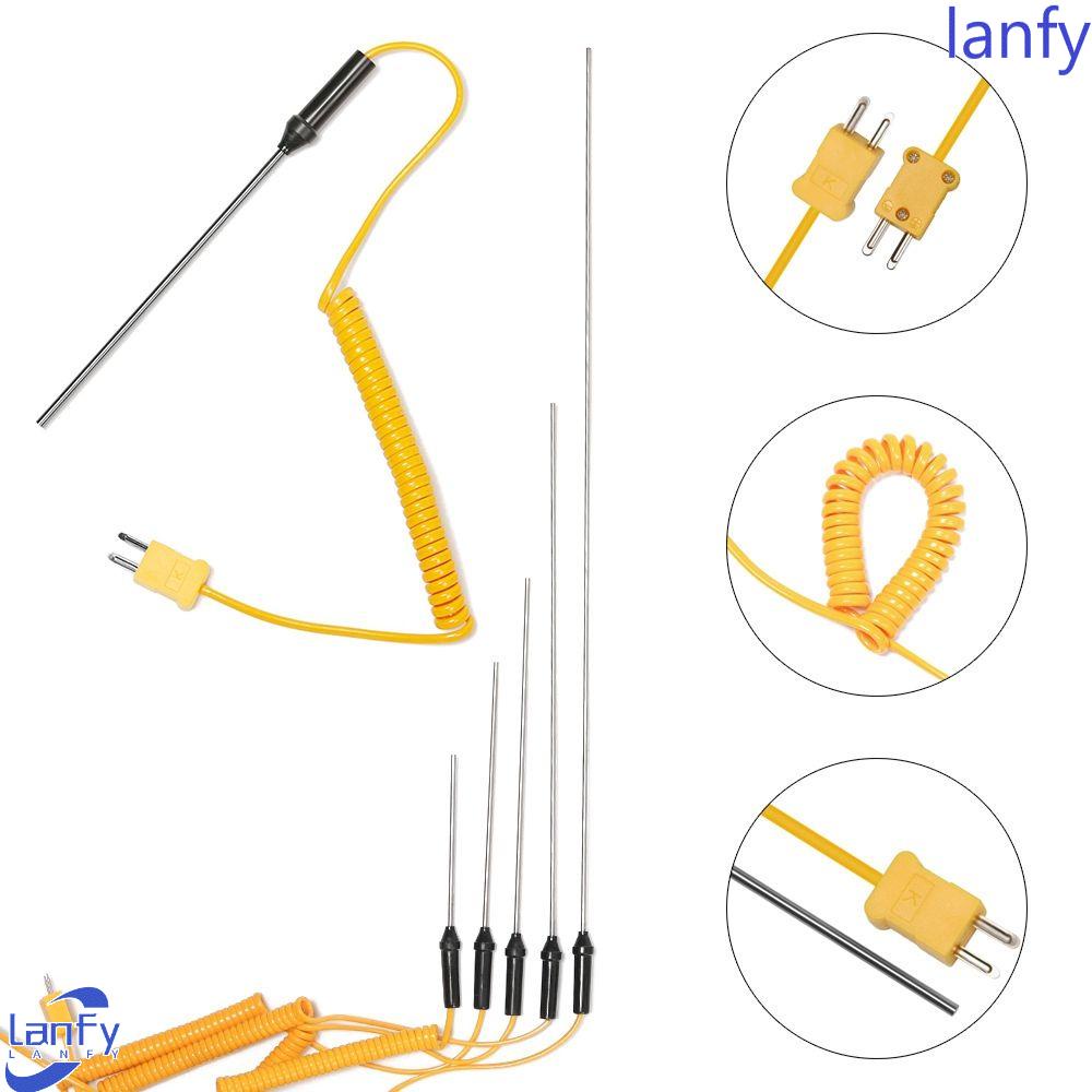 Lanfy Probe Sensor 1pc -50°C Sd 1000°C Measurement K-Type Temperature Instrumen Dengan Kabel Kawat Temperature Controller