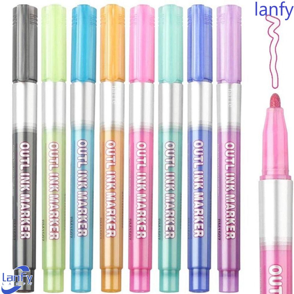 Lanfy Outline Marker Pen Kreatif Kartu Scrapbooking Akun Tangan Graffiti Pen Albums Art Marker Pen