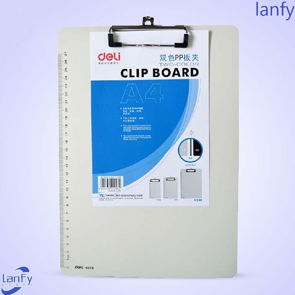 Lanfy Clipboard Portable Plastik A4 Perlengkapan Kantor Bingkai Baca Backing Plat Klip