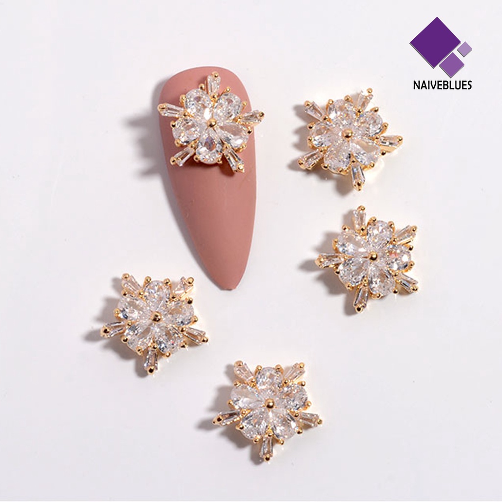 [naiveblues] Ornamen Nail Art Pengerjaan Halus Indah Cubic Zirconia Hias Kuku Multi Gaya Untuk Rumah