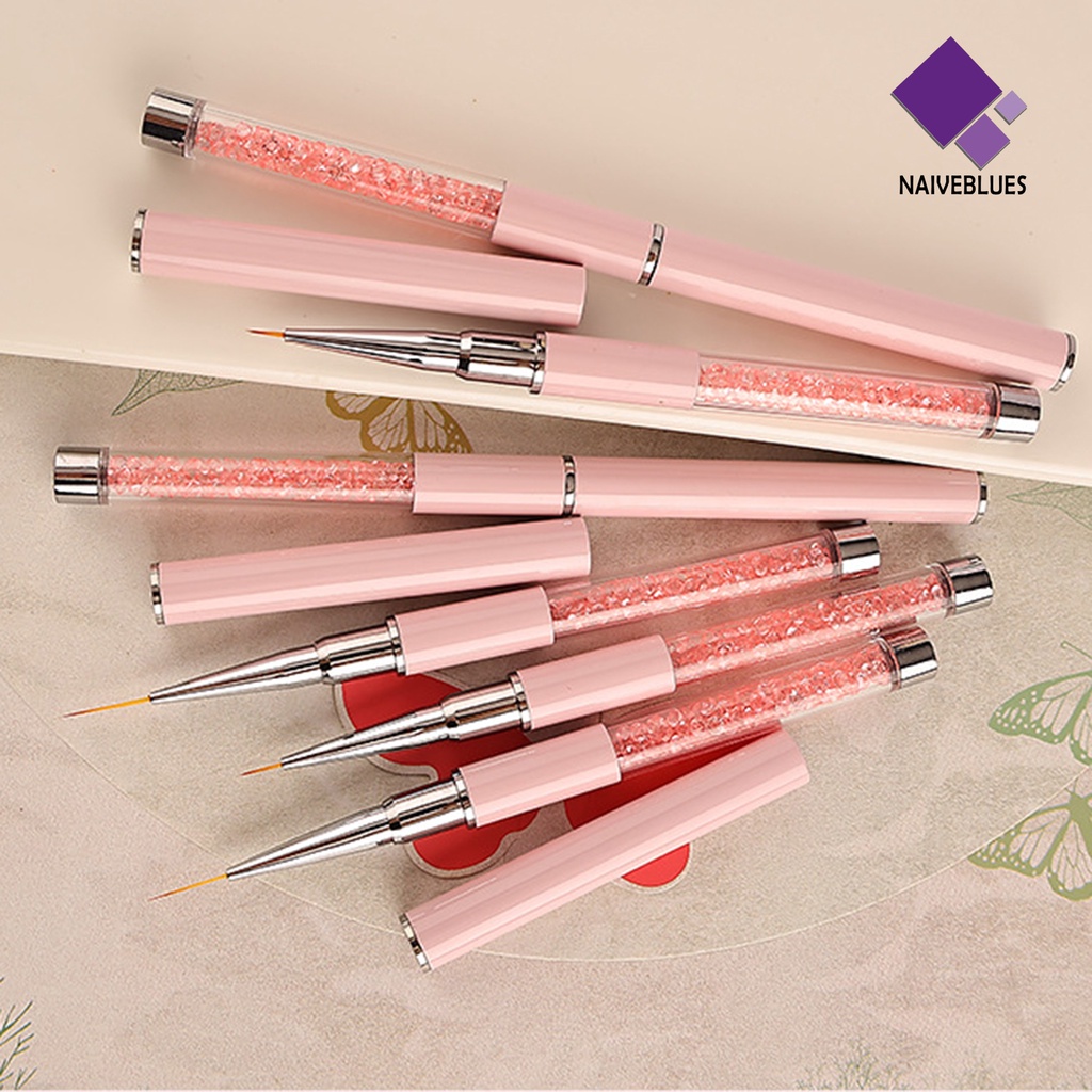 [naiveblues] 1pc/1set Pen Garis Kuku Ulet Tinggi Fleksibel Halus Gambar DIY Tutup Hancur