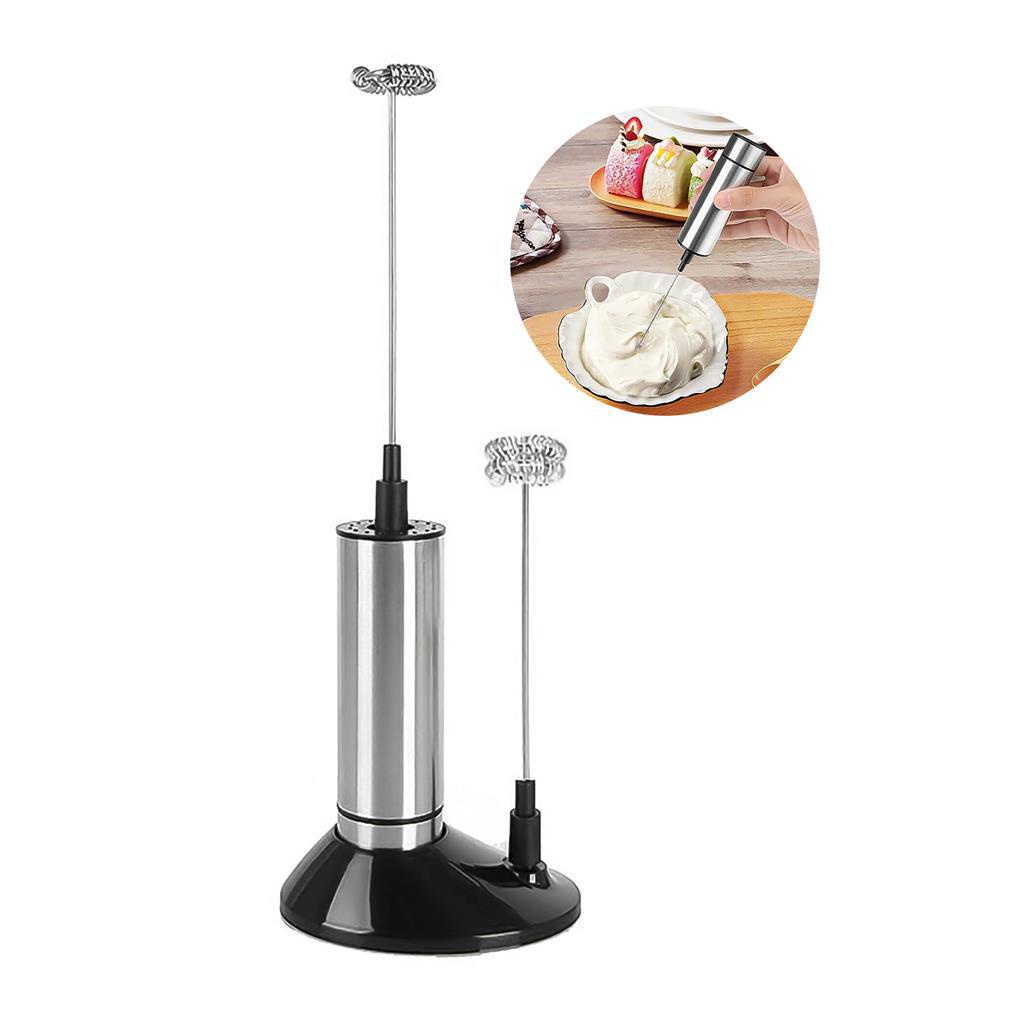 Pecut Stainless Steel Kocokan Kopi Elektrik Dengan Per Spring Froth Milk Foam Whisk Double Hair Dispenser Button Single Milk One-touch Head Untuk Masak Dapur