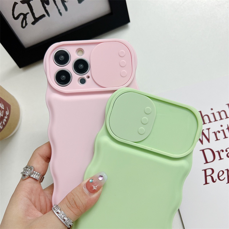 IPHONE Cover Silikon TPU Cocok Untuk Iphone14 13 12 11 Pro X XS Max XR 7 8 14 Plus Lensa Pelindung Jendela Sliding Soft Case