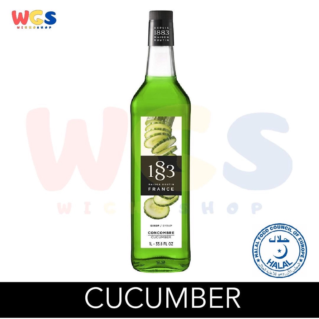Syrup 1883 Maison Routin France Cucumber Flavor 33.8fl oz 1ltr