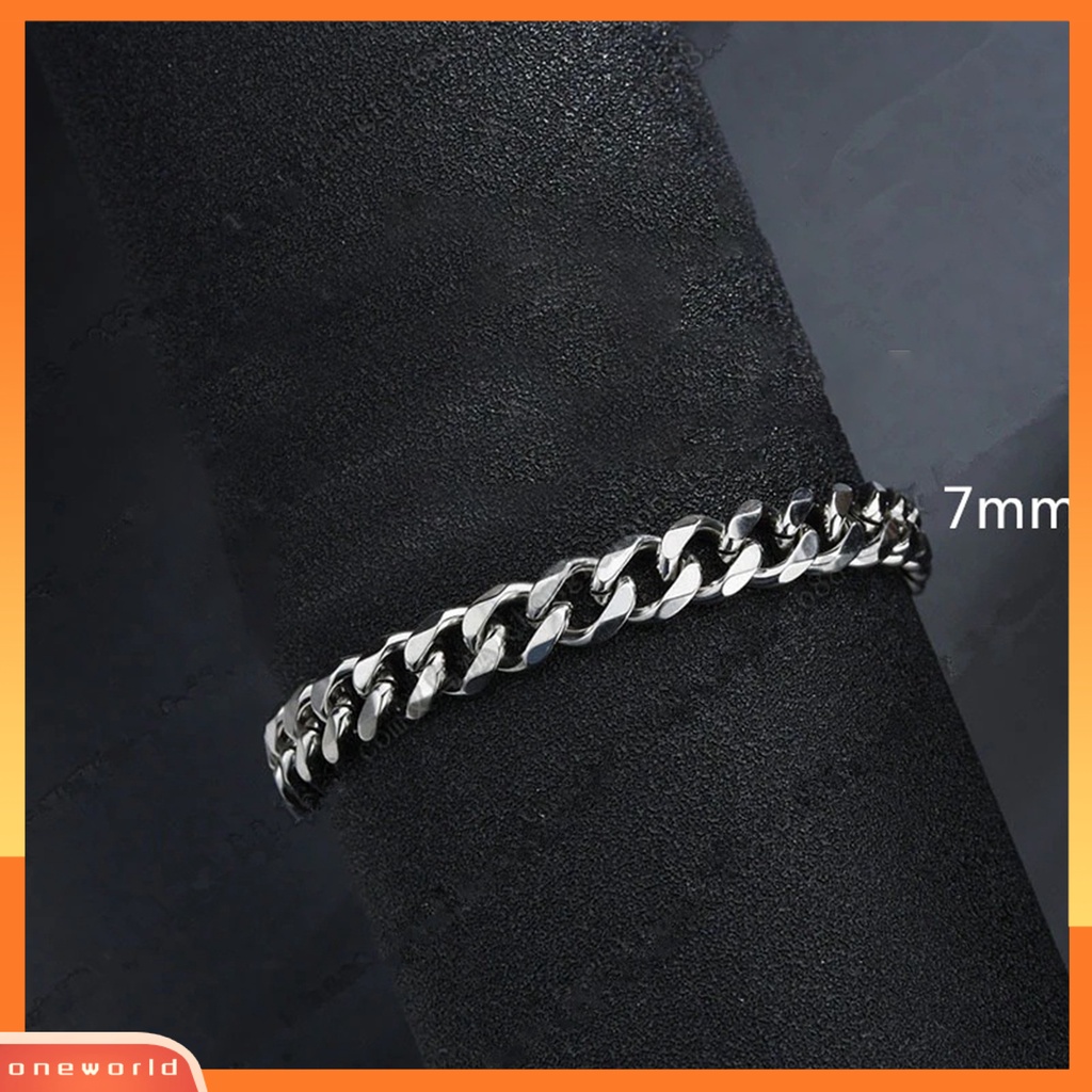 [EONE] Unisex Link Gelang Hip Hop Perhiasan Indah Penampilan Fashion Halus Rantai Kuba Untuk Pakaian Sehari-Hari
