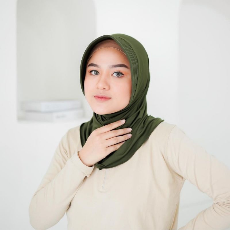Sport Olahraga Sporty Jersey Premium Hijab Bergo Instan Volly 02