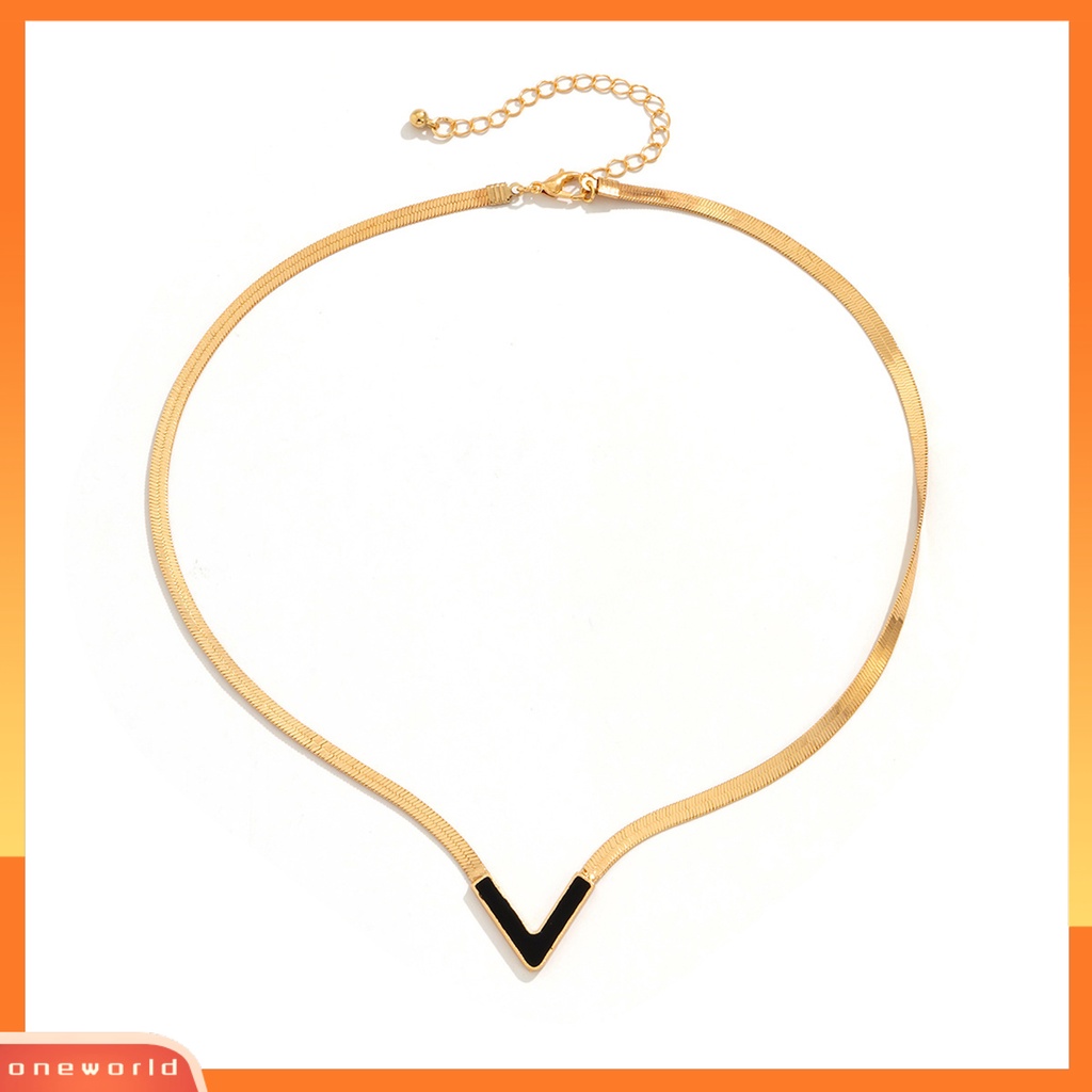 [EONE] Kalung Rantai Klavikula V-shaped Elegan Indah Dekoratif Tahan Aus Desain Geometris Lady Necklace Fashion Jewelry