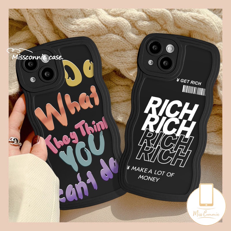 Simple INS Graffiti Letter Case Untuk Redmi Note11 9s 8 10s 9 11s 11 10 Pro POCO M3 X3 NFC Pro Redmi 10C 10A 9T A1 12C 9C 9A 9 10 A1+Mi 11T Pro Soft Tpu Wavy Edge Cover Belakang