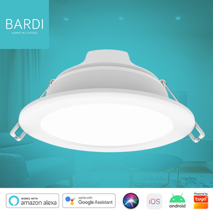 BARDI Smart Beacon Panel Downlight 8W RGBWW Bluetooth Gateway  Lampu Pintar On oFF otomatis