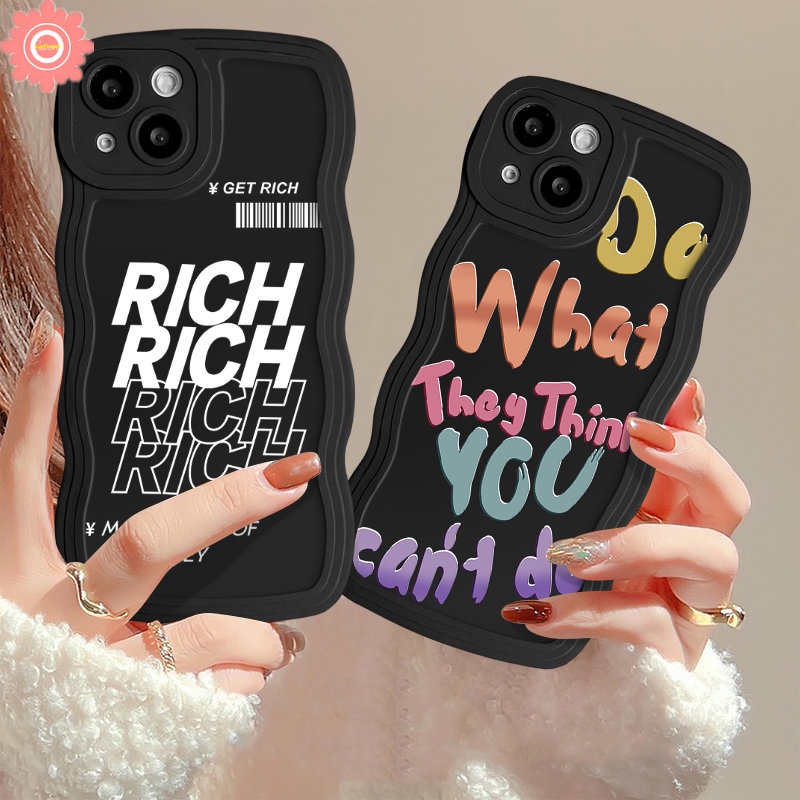 Case Untuk Redmi 12C A1 9C 9A 10C 10A 9T 9 10 A1+Redmi Note11 9s 8 10s 9 11s 11 10 Pro POCO M3 X3 NFC Pro Mi 11T Pro INS Trendy Merek Graffiti Huruf Lembut Tpu Bergelombang Sarung Sandaran Pinggir