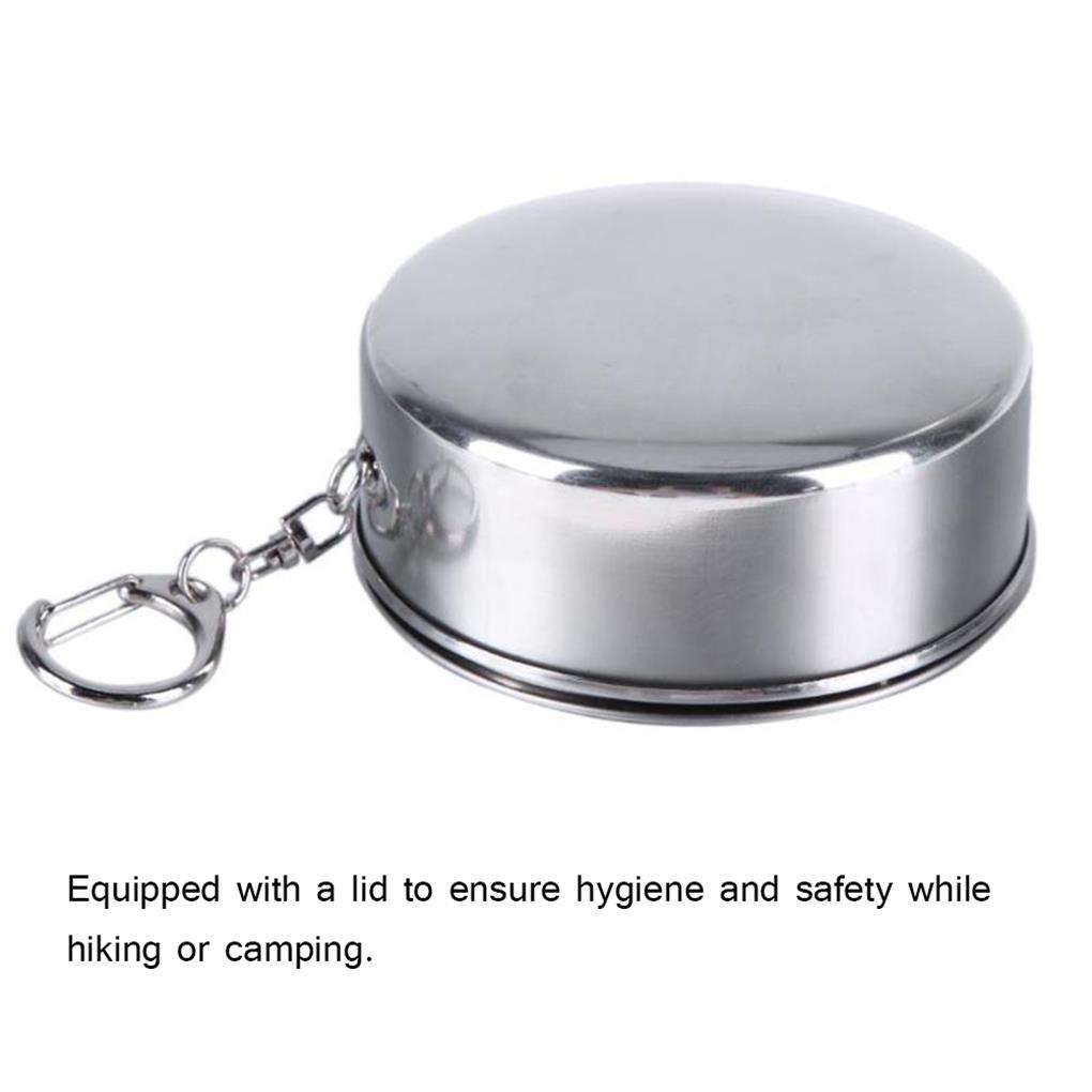 240ml Portabel Ditarik Cangkir Air Stainless Steel Anggur Gelas Lipat Gelas Mini Telescopic Folded Mug