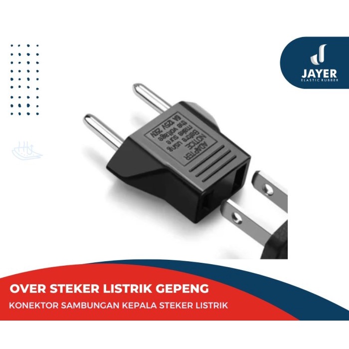 Over Steker gepeng Hitam 220 - 240 Volt Konverter Steker Listrik
