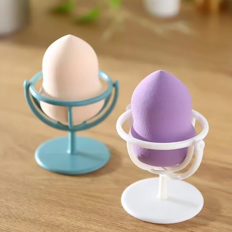 Desktop Hiasan Dinding Dual Purpose Makeup Egg Drying Bracket Makeup Spons Tahan Debu Kotak Penyimpanan Yang Dipasang Di Dinding Dapat Diputar Rak Penyimpanan Bedak Puff