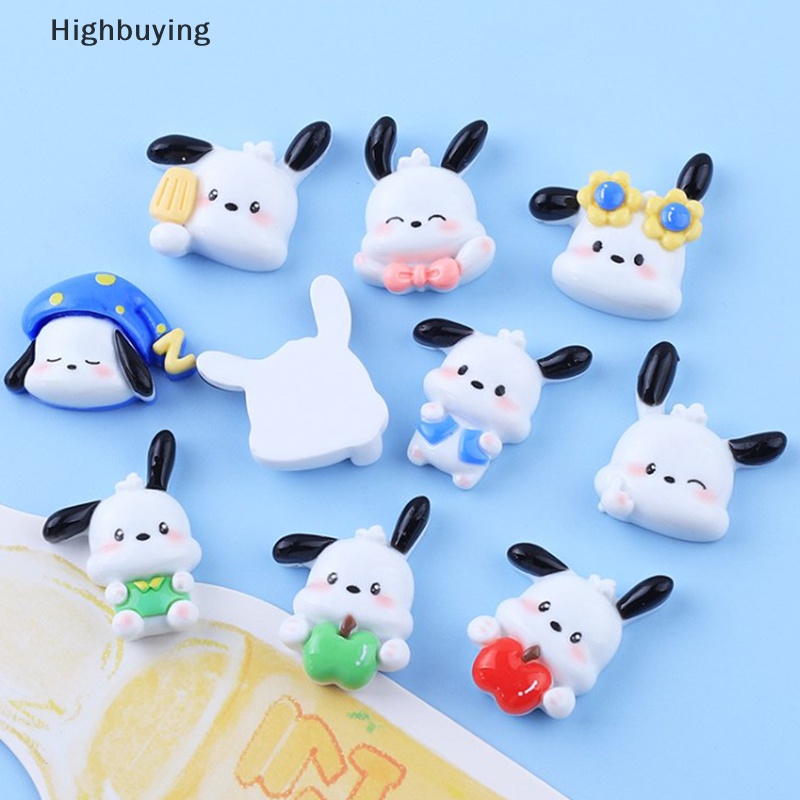 Hbid 10pcs Kawaii Anime Sanrios Pochacco Series Cute Phone Case Resin Patch DIY Resin Aksesoris Kartun Bahan Kerajinan Mainan Glory