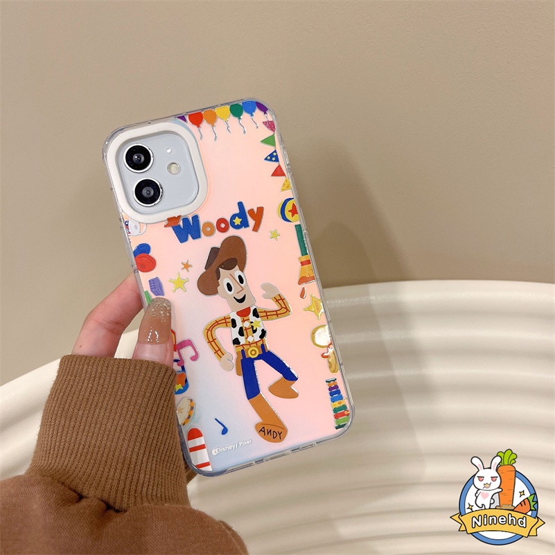 Casing iPhone Laser Gradasi Kompatibel Untuk Iphone14 13 12 11 Pro Max X Xr Xs Max8 7 Plus SE 2020 Toy Story Mania Casing Ponsel Anti Jatuh Glossy Shockproof Matte Hard Case Penutup Belakang