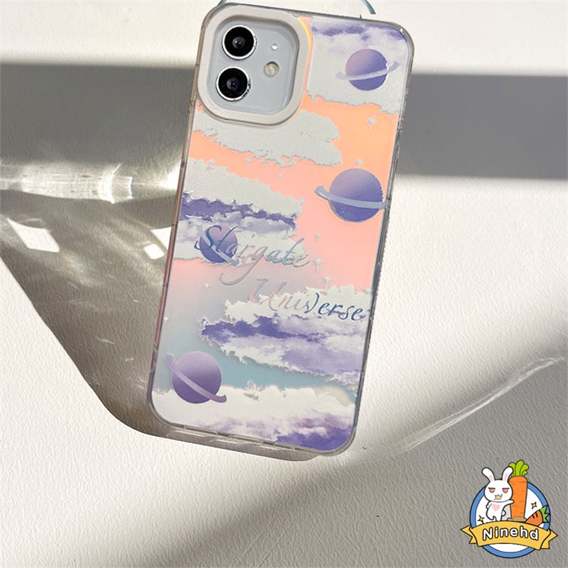 IPHONE Casing Kompatibel Untuk Iphone14 13 12 11 Pro Max X Xr Xs Max8 7 6 Plus SE 2020 Mewah High-end Laser Bersinar Bintang Bulan Casing Ponsel Dengan Anti Gores Silikon Lembut Cover Pelindung