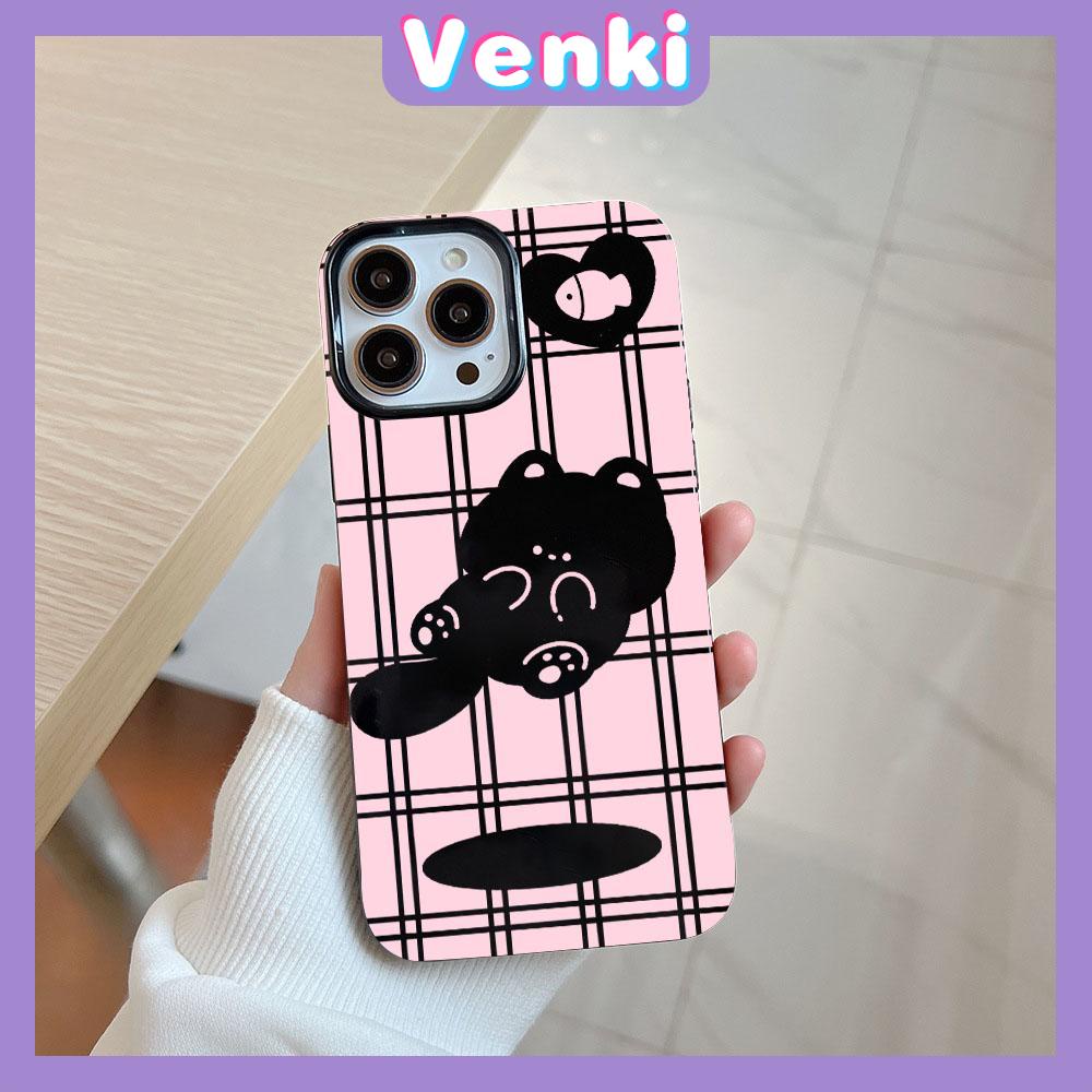 VENKI - For iPhone 11 iPhone Case Black Glossy TPU Soft Case Shockproof Protection Camera Cute Love Cat Compatible with iPhone 14 13 Pro max 12 Pro Max xr xs max 7Plus 8Plus