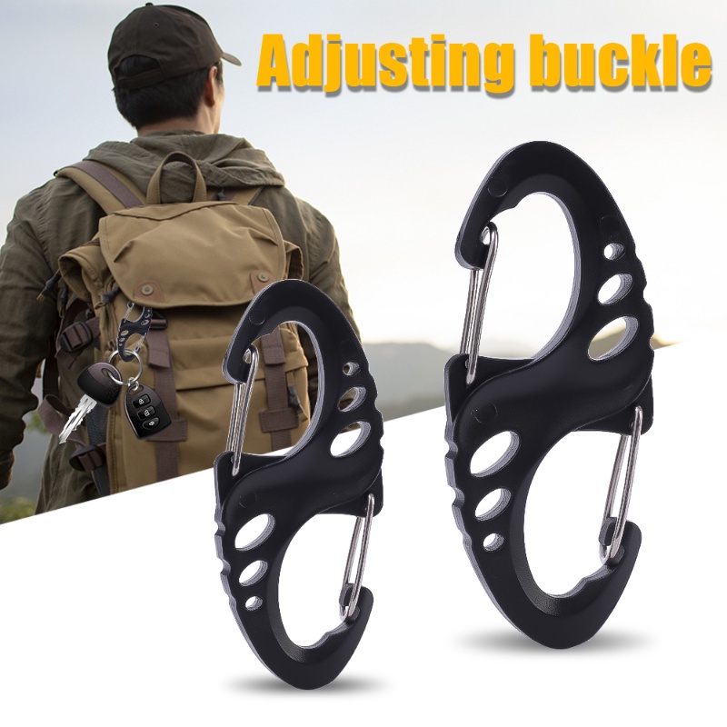 Gesper Ransel Tactical D Ring/Pengait Carabiner Panjat Bahan Plastik Profesional/Untuk Camping Outdoor