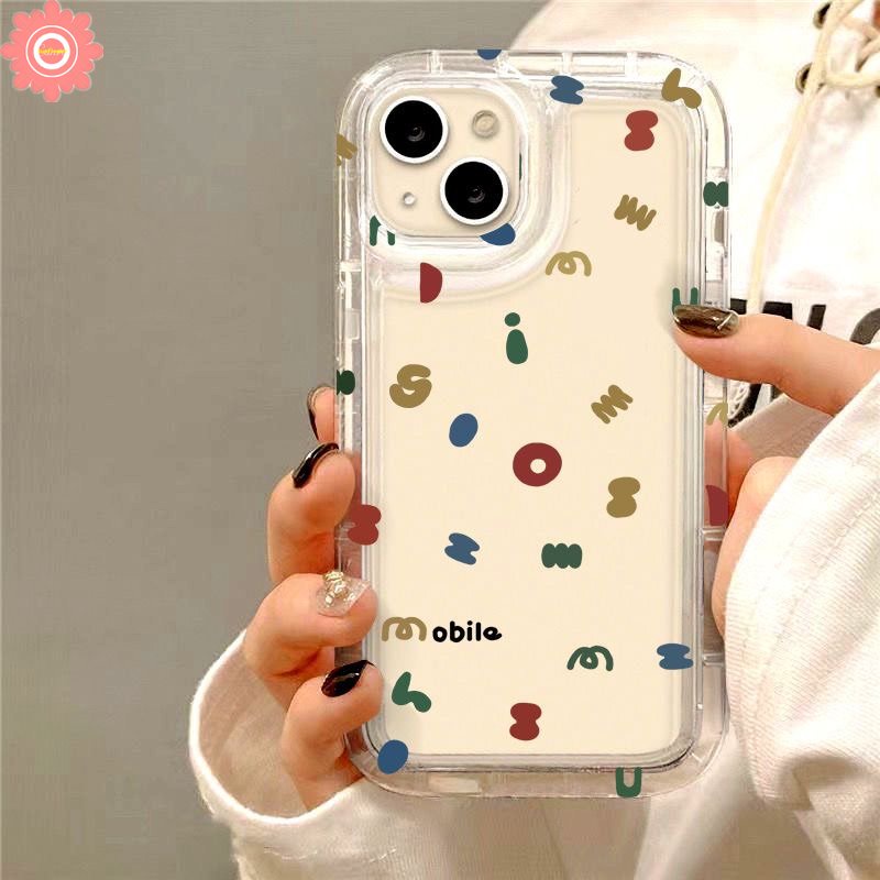 Casing Ekspresi Alfabet Sederhana Untuk Realme C55 C25 C25s C12 C15 C11 2020 5 9i 6i 5i 5s 7i C35 C21Y C20 C25Y C33 C30 C30S C1 C2 C11 2021 C17 C3 Kartun Airbag Transparan Soft Cover