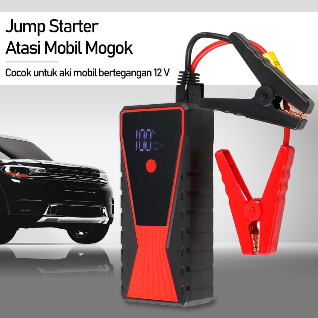 Jumper Aki Jump Starter Mobil Mogok Power Bank Senter USB 12V 6000mAh JX57Pro