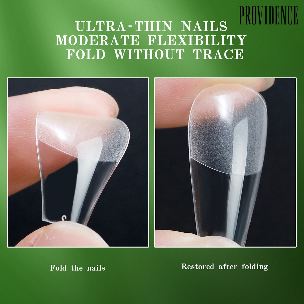 Providence 120 Pcs Tekan Pada Kuku Multi Bentuk Transparan Penuh Penutup Dapat Dilepas DIY Plastik Pre Shaped Ballerina Kuku Palsu Tips Perlengkapan Kuku