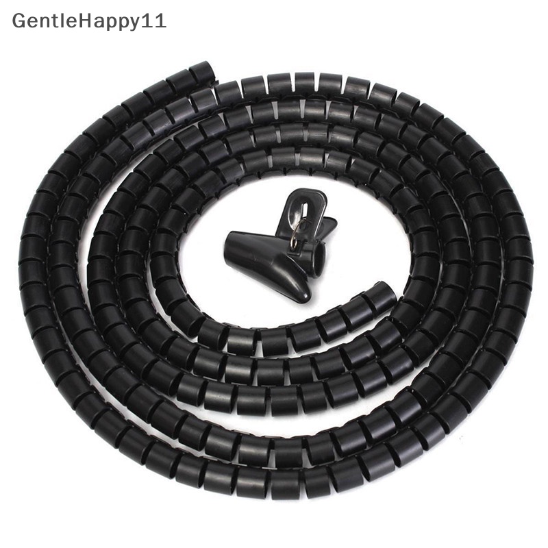 Gentlehappy 1M 8mm Kawat Spiral Wrap Sleeving Band Tube Pelindung Kabel Line Management id