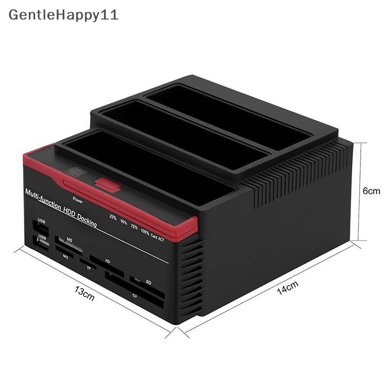 Gentlehappy External Triple SATA IDE HDD Docking Station Hardisk 2.5 ''/ 3.5'' Card Reader id