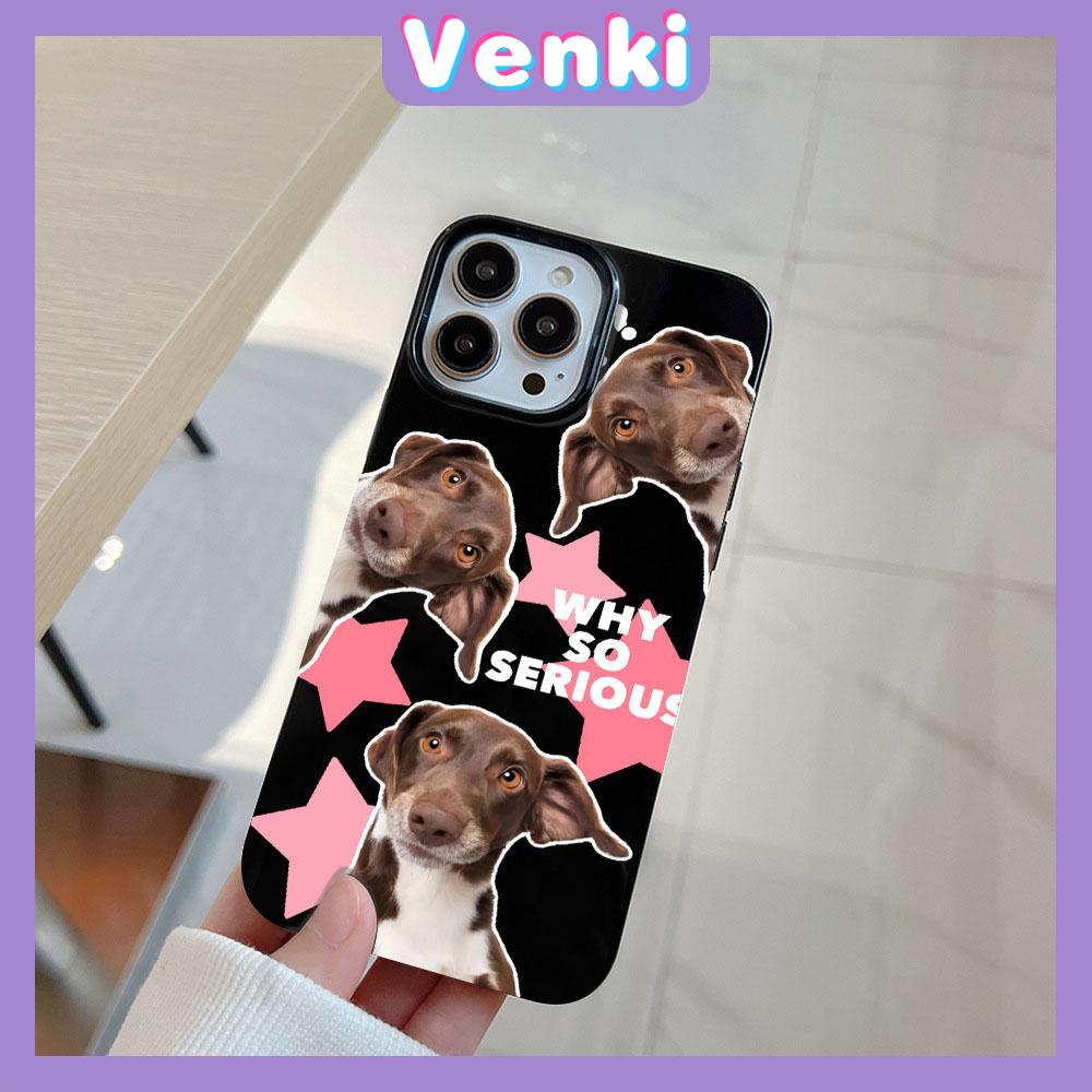 VENKI - For iPhone 11 Phone Case Black Glossy TPU Soft Case Shockproof Protection Camera Dog Simplet English Compatible with iPhone 14 13 Pro max 12 Pro Max xr xs max 7 8 Plus