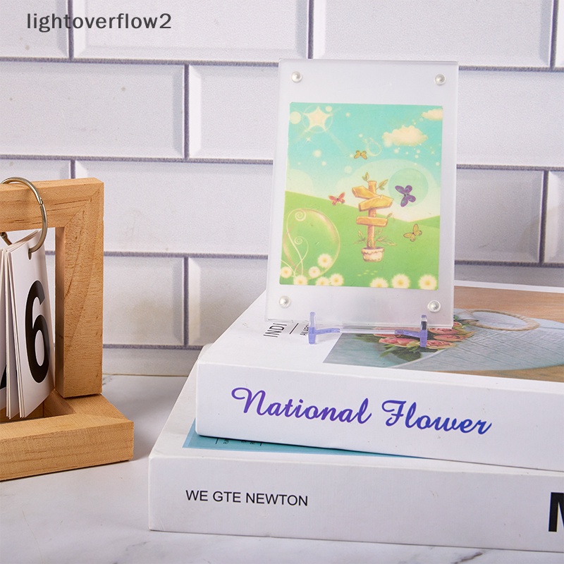 [lightoverflow2] Photocard Display Alat Tulis Bingkai Foto Akrilik Transparan Display Stand Dekorasi Album Stand Pajangan Kecil [ID]