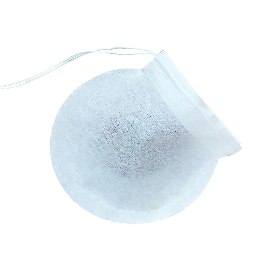 100pcs Tea Bag Round Kosong Kantong Filter Serut Sekali Pakai Kopi Loose Leaf Tea Infuser Paper by Jooan