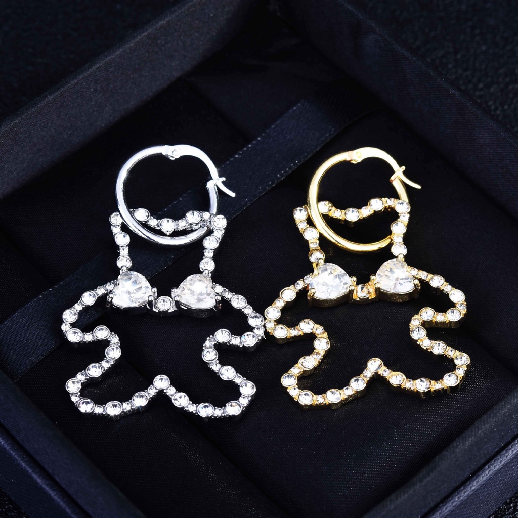 Goldkingdom Aksesoris Perhiasan Fashion Ready Stock Beruang Busur Anting Anting Peri