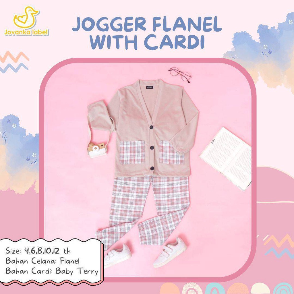 Set Joger Flanel With Cardi Jovanka Label