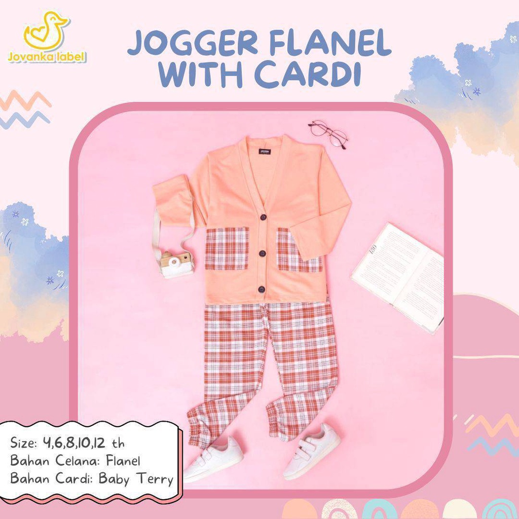 Set Joger Flanel With Cardi Jovanka Label