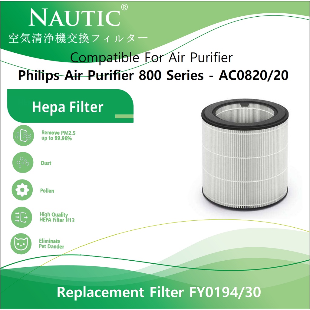 FILTER HEPA AIR Purifier Philips AC0820/20 Replacement Filter FY0194/30 untuk 800 Series Philips Air Purifier