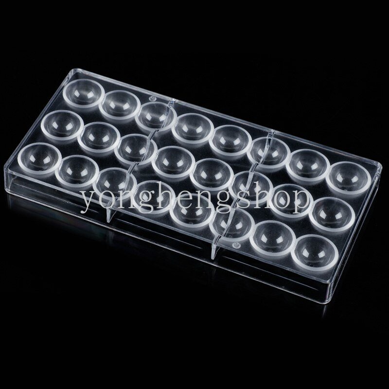 24kisi 3D Semi Sphere Polycarbonate Cetakan Coklat Kue Permen Mousse Cetakan Dapur DIY Baking Kembang Gula Bakery Pastry Tools