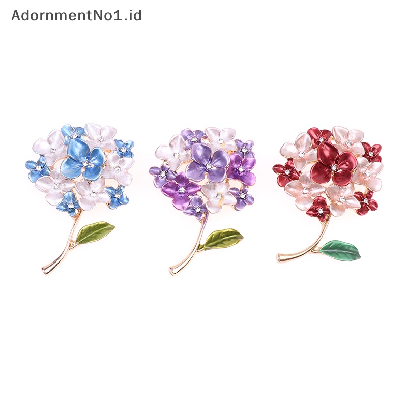 [AdornmentNo1] Kreatif Sastra Hydrangea Tanaman Bunga Bros Wanita Barat Pin Sweater Bros Aksesoris Perhiasan [ID]