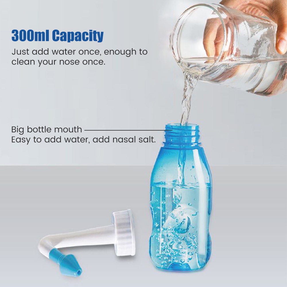 Pembersih Hidung Botol Cuci Hidung Pulsa Air 300ml Untuk Orang Dewasa dan Anak-anak