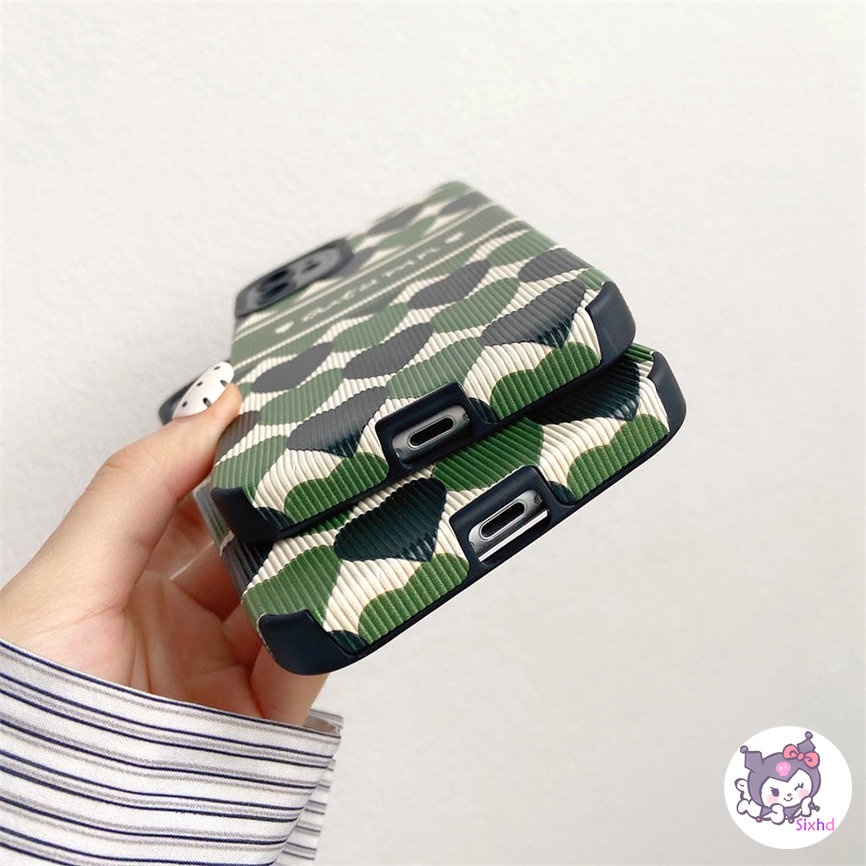 IPHONE Kompatibel Untuk Iphone14 13 12 11 Pro Max SE 2020 X Xr Xs Max8 7 Plus Kreatif Fashion Hijau Cinta Garis Perlindungan Shockproof Casing Ponsel Lembut Silicon Cover XJJJJ