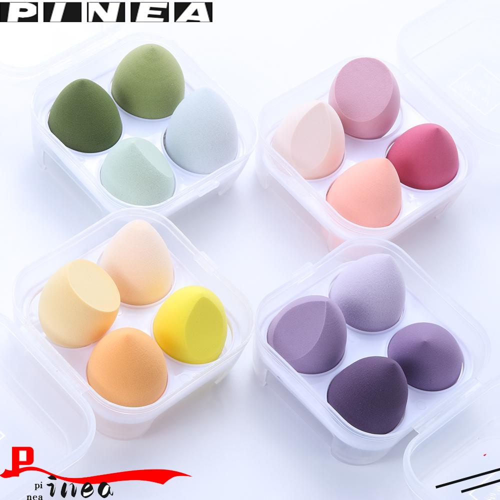 4 Pcs Sponge Blender Puff Bentuk Tetesan Air Aneka Warna Untuk Makeup Foundation Powder