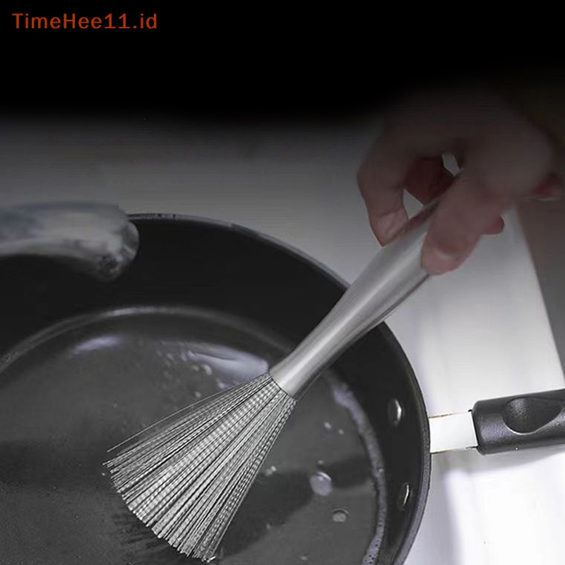 Timehee Sikat Panci Bahan Stainless Steel, Sikat Pembersih Gagang Panjang Untuk Panci ID