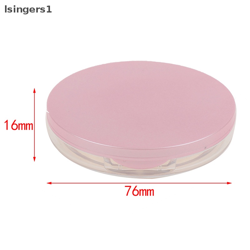 [lsingers1] Ayakan Kosmetik Kosong Portabel Wadah Toples Longgar Kotak Puff Case Dengan Cermin Butik